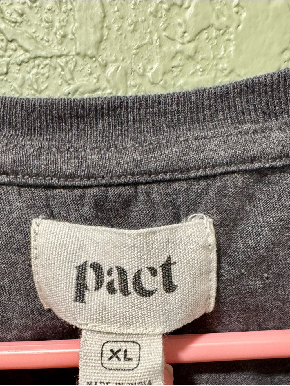 Pact Heathered Gray Crew Neck Tee XL - Picture 2 of 5